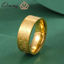 QIMING Handmade Pharaoh Horus Eye Rings For Women Men Stainless Steel Egyptian Jewelry Finger Ring Gift