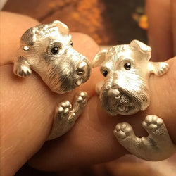 Fashion Cute Silver Color Puppy Opening Ring For Men Women