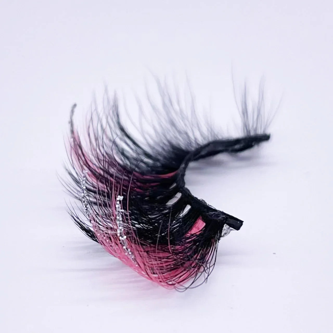 New glitter ombre Colored Lashes 20MM Mink Lashes Wholesale Dramatic Colorful Natural Eyelashes Extension Make up Fake Eyelashes