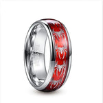 Wide Red Spider Tungsten Steel Men's Ring.