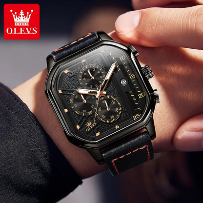 New Quartz Watch for Men Chronograph Clock Waterproof.