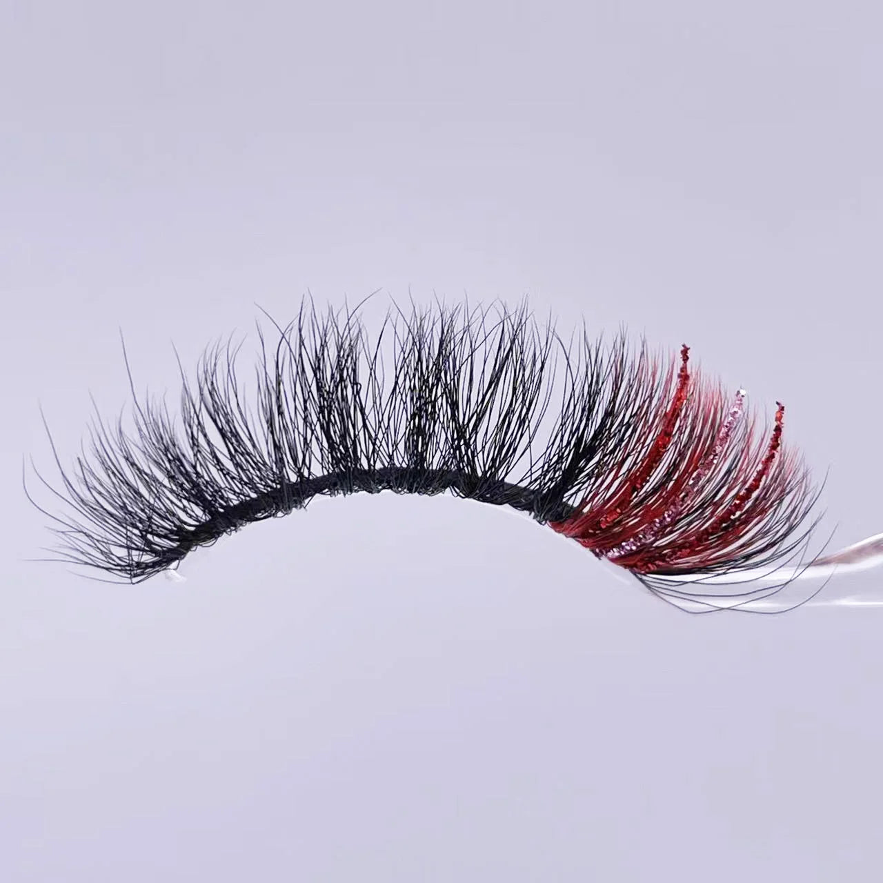 New glitter ombre Colored Lashes 20MM Mink Lashes Wholesale Dramatic Colorful Natural Eyelashes Extension Make up Fake Eyelashes