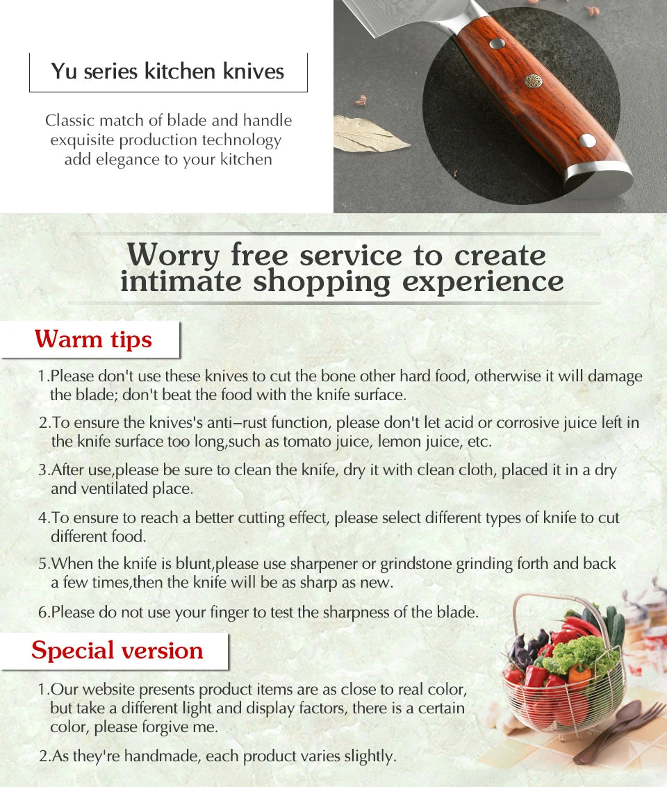 XINZUO 1-10 PCS Kitchen Knife 67 Layers Damascus Steel Chef Slicing Utility Paring Knife Steel Rosewood Handle Razor Sharp