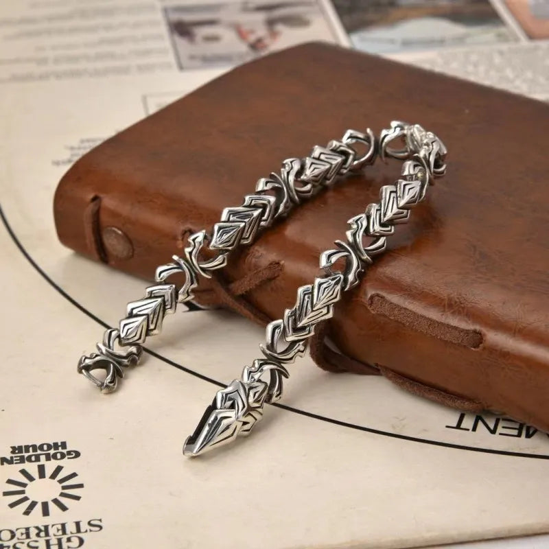 Silver Punk Fashion Rock Bracelet Men's