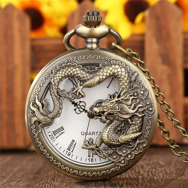 Classic vintage pocket watch fashion hollow carving.