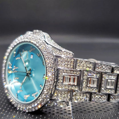 New Luxury Diamond Men Watch Iced Out Stainless.