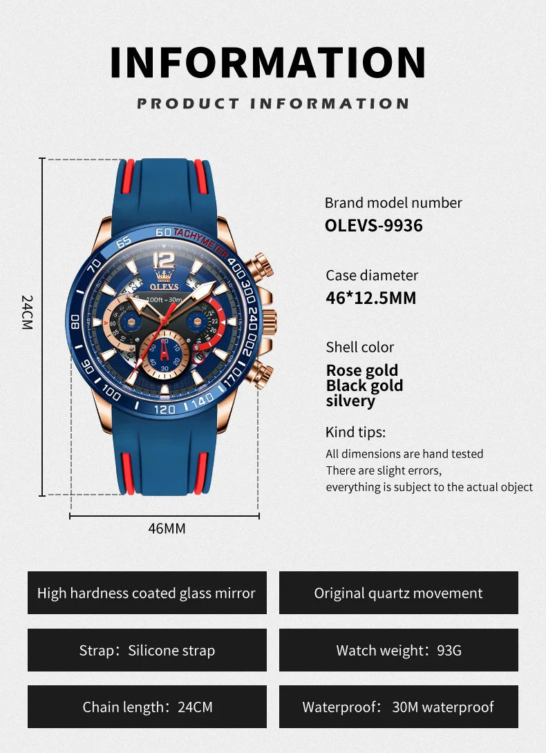 OLEVS Quartz Watch for Men Original TOP Brand