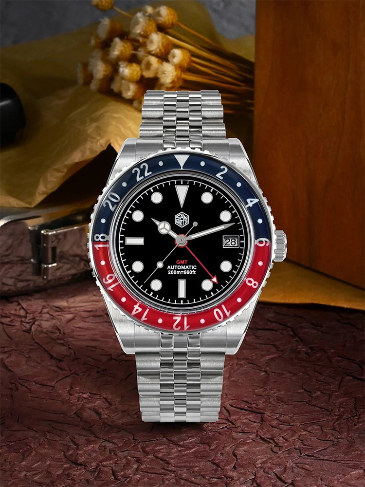 San Martin 40mm NH34 GMT Diver's Watch For Men.