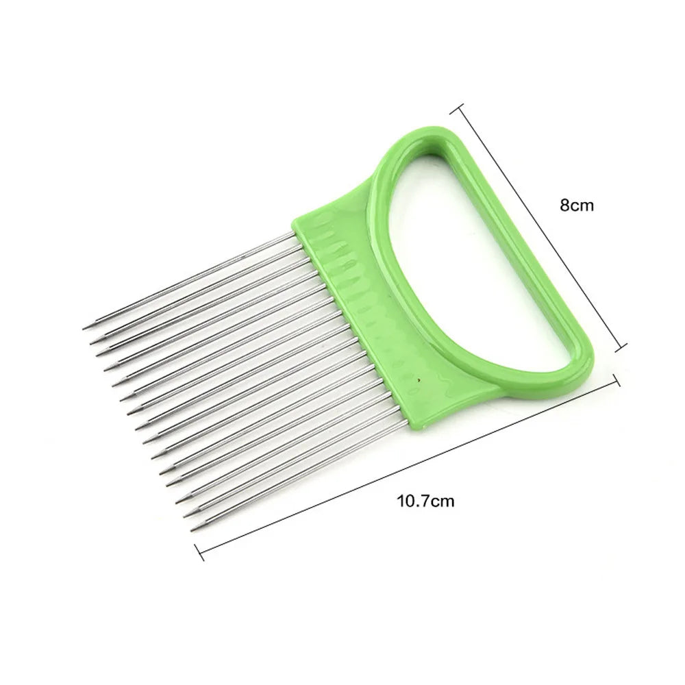 Stainless Steel Onion Needle Fork Vegetable Fruit Slicer Tomato Cutter Cutting Holder Kitchen Accessorie Tool Cozinha Acessório