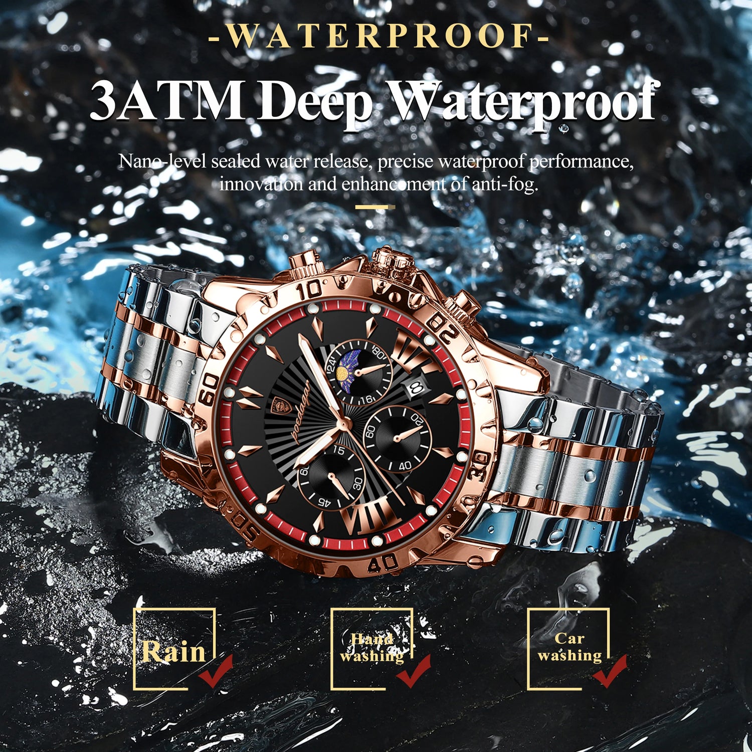 POEDAGAR Luxury High Quality Watch for Man Waterproof .