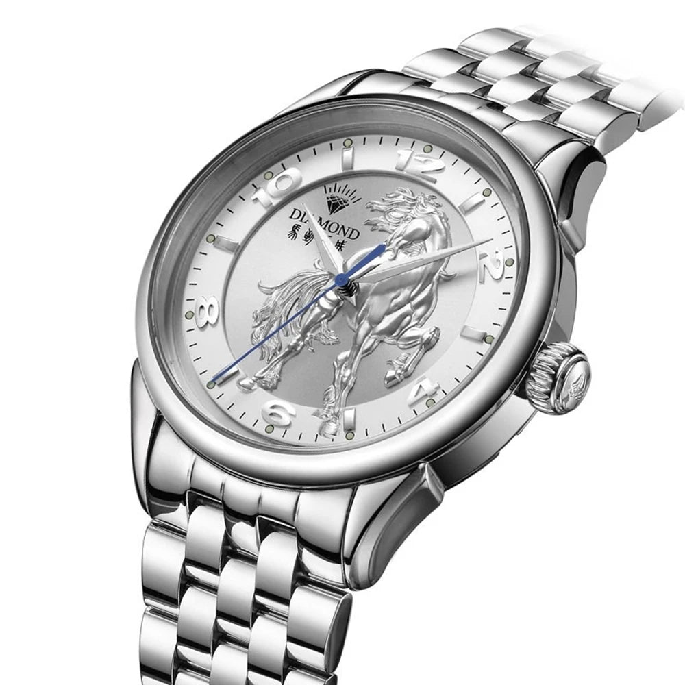 Shanghai Diamond Watch for Men - Luxury 3D Horse.