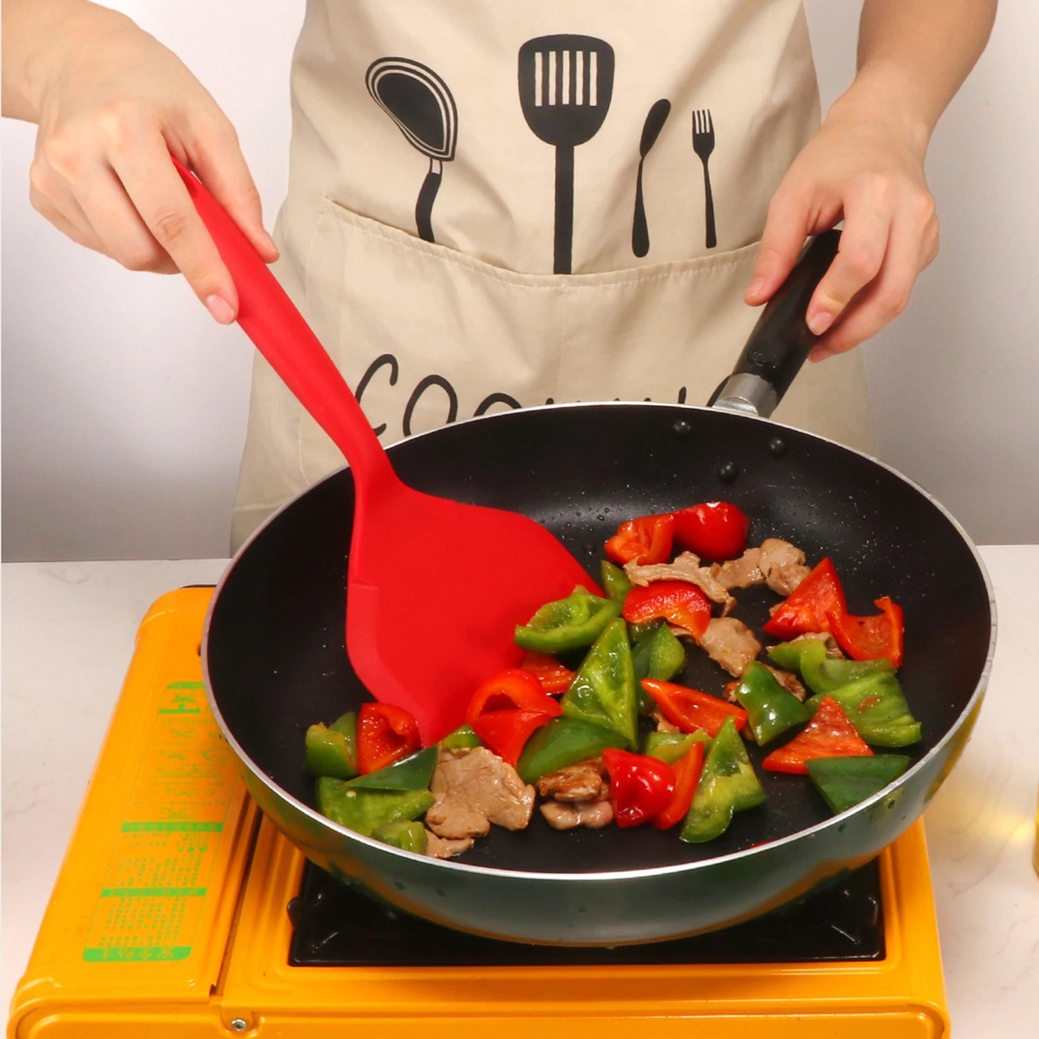 Silicone spatula, Non-stick spatula, High temperature resistant, Food grade silicone, Heat resistant spatula, Kitchen utensil, Cooking tool, Frying spatula, Flexible spatula, Safe cooking, Easy clean spatula, Ergonomic handle, Silicone kitchenware, Dishwasher safe, Cooking essentials,