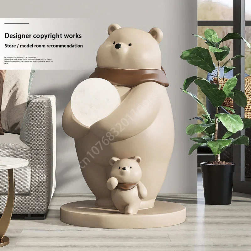 Polar Bear Moon Lamp Large Floor Decoration.