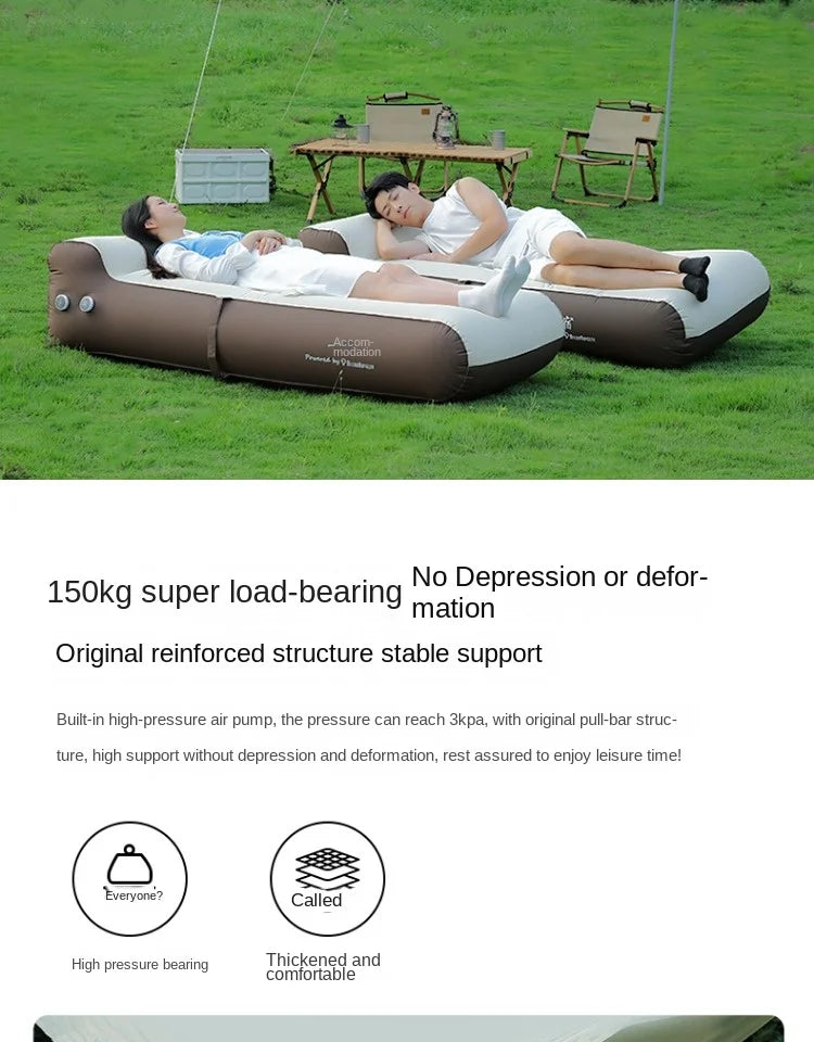 One Button Automatic Inflation Deflation Sleep Bed Inflatable Bed Outdoor Camping Inflatable Mattress Thickened Pillow