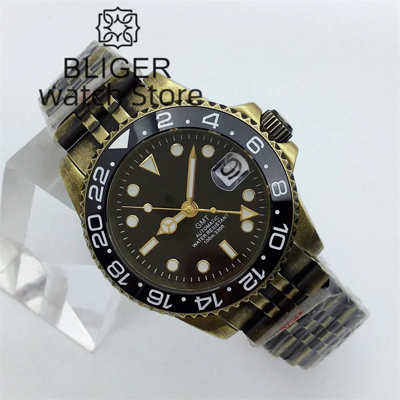 BLIGER 40mm Solid Bronze Watch For Men.