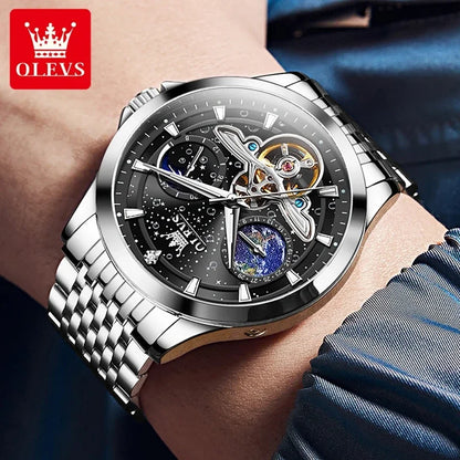 Olevs 6705 top business man Watch stainless steel automatic Business watch men high quality mechanical men&