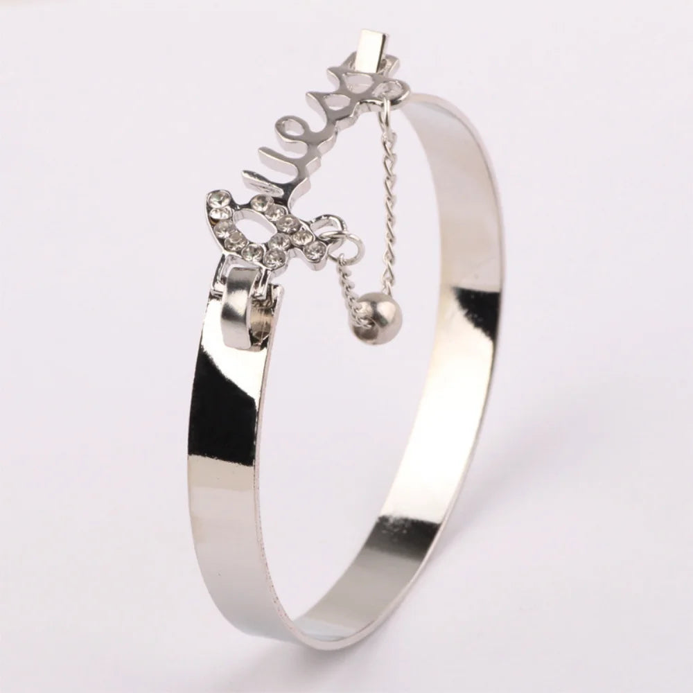 Women's Metal Bracelet Letter Alloy Band Crystal Pendant Hot Selling Jewelry Fashion Jewelry