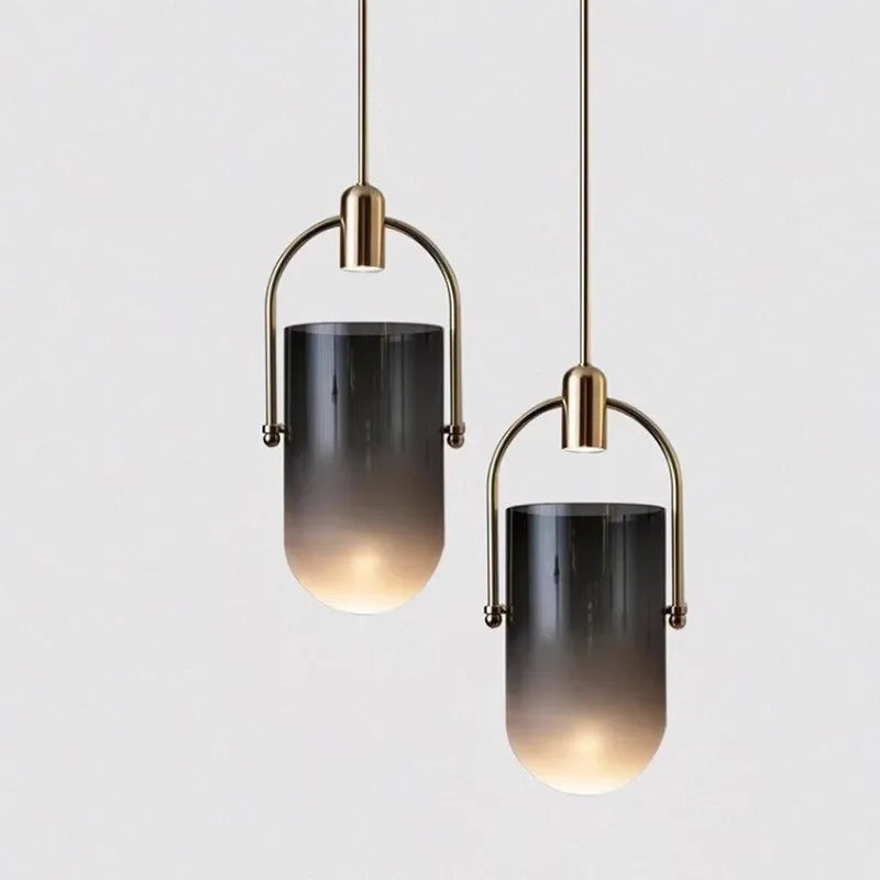 LED Postmodern Glass Pendant Lamp.