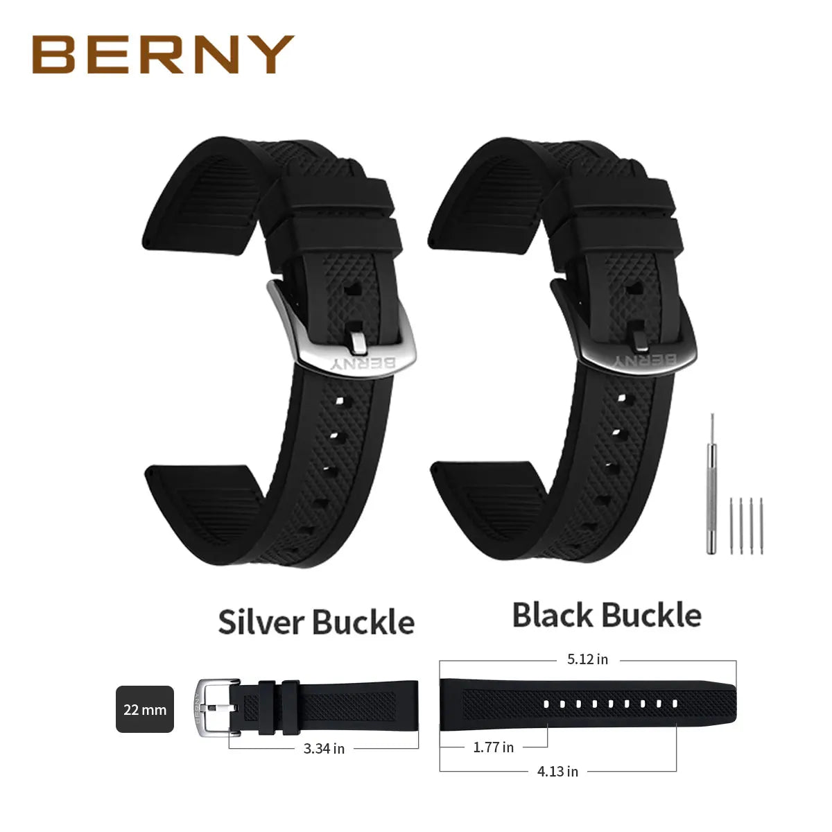 BERNY Silicone Strap Watchbands.