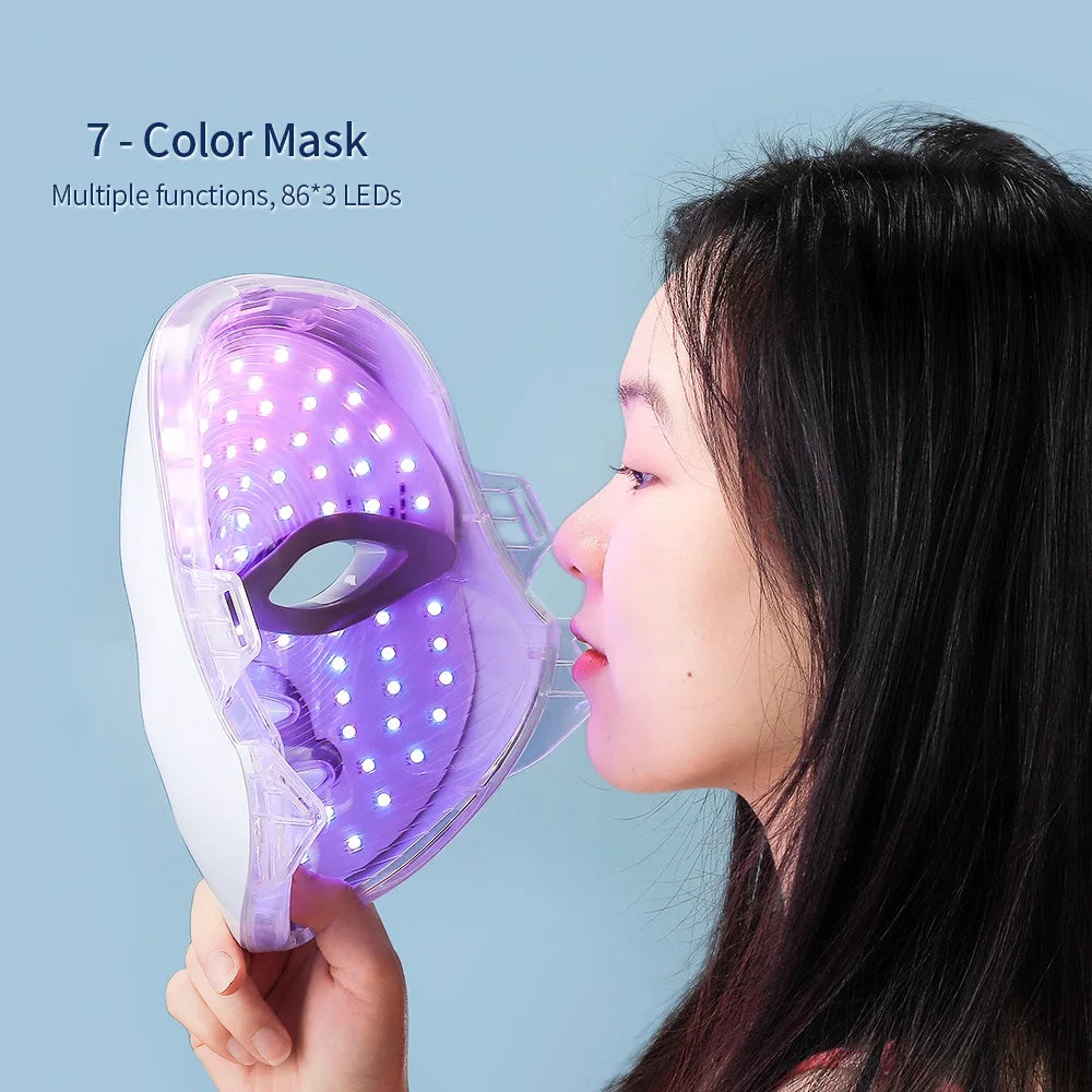 7 Colors Photon Facial LED Mask Red Light Therapy Anti Aging Face Neck Beauty Mask Relaxation Treatment Anti-Wrinkle Skin Care