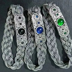 NEW Real S925 Silver Handcrafted Woven Bracelet With Zircon Inlay for Men and Women Fashionable Couple Jewelry Wholesale