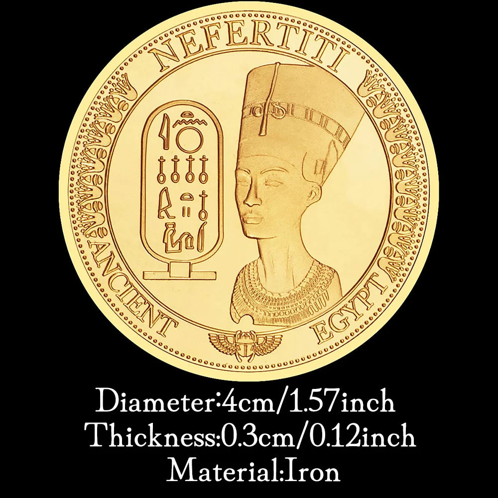 Egypt Queen Nefertiti Pyramid Gold Plated Souvenir