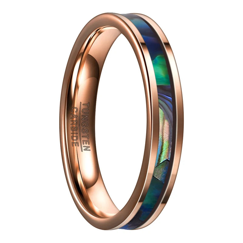 Rose Gold Color Shell Tungsten Carbide Ring Classic Men's Rings Jewelry Wedding Band Male Ring