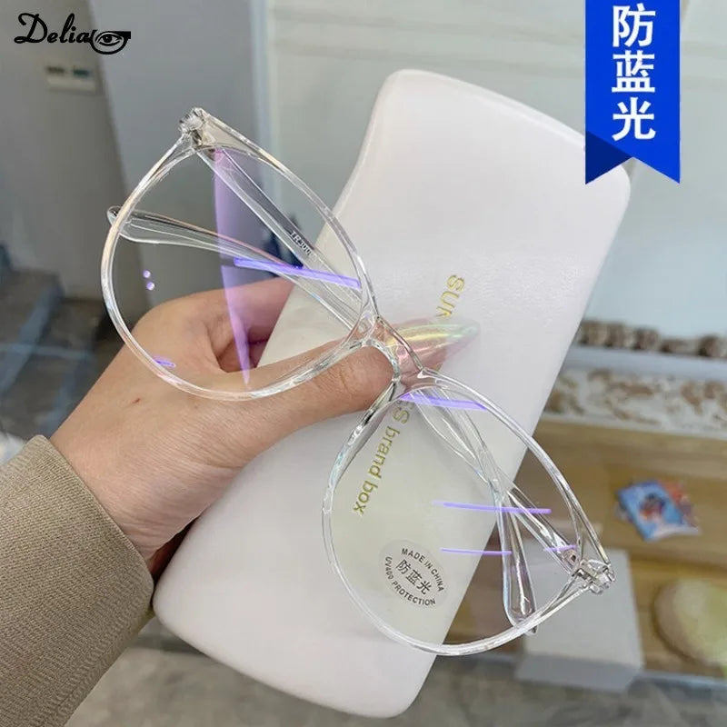 New Transparent Computer Glasses Frame Women Men Anti Blue Light Round Eyewear Blocking Glasses Optical Spectacle Eyeglass 2024