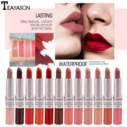 2 in 1 Lipstick Long Lasting Velvet Matte.