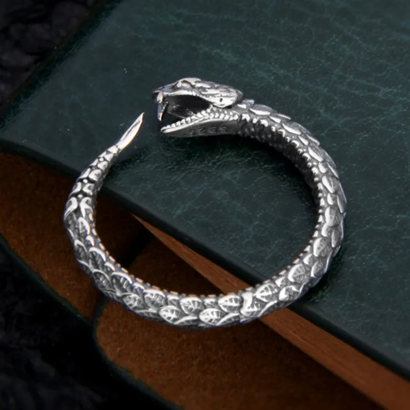 Sterling Silver Personalized Carved Snake.