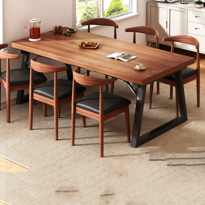 Floor Dinner Table Luxury Meeting Service Industrial Style Nordic Table Simple Hotel Solid Wood Color Mesa Comedor Furniture