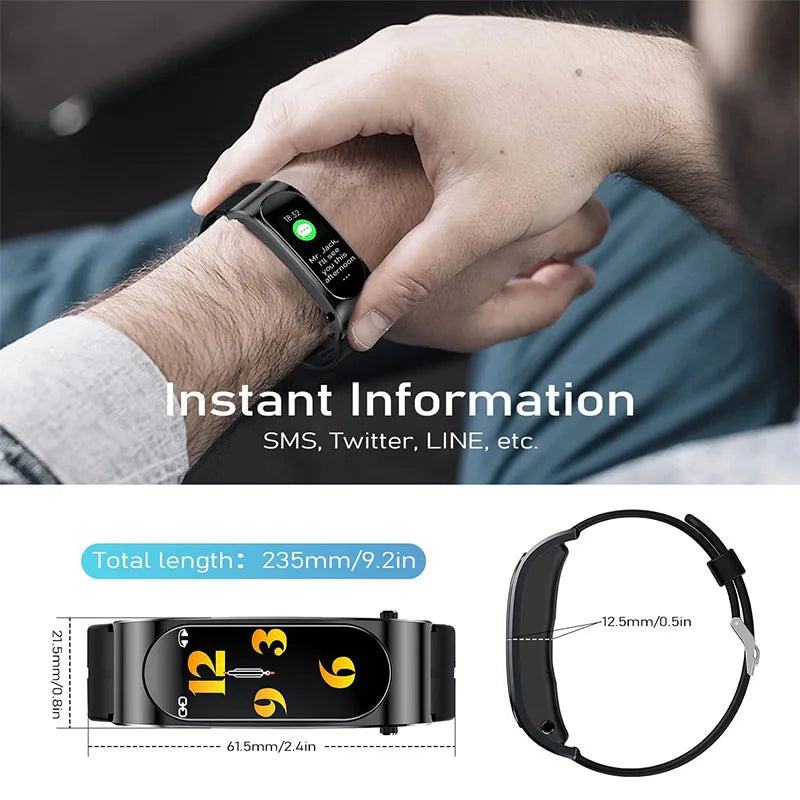 Fitness Smart Watch With Wireless TWS Bluetooth Earphone Health Monitor Tracker Wristband Call Sport Bracelet For IOS Android