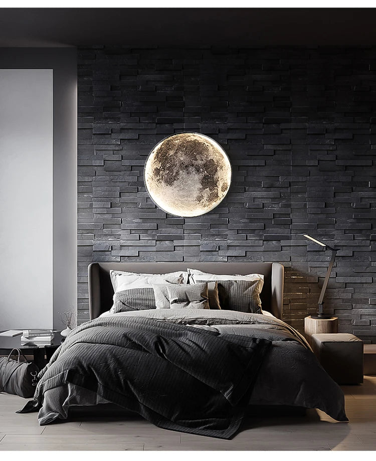 Northern Europe Modern Fashion Creative Moon Earth Wall Lamp Living Room, Bedroom Study Restaurant Decoration LED Wall Lamp