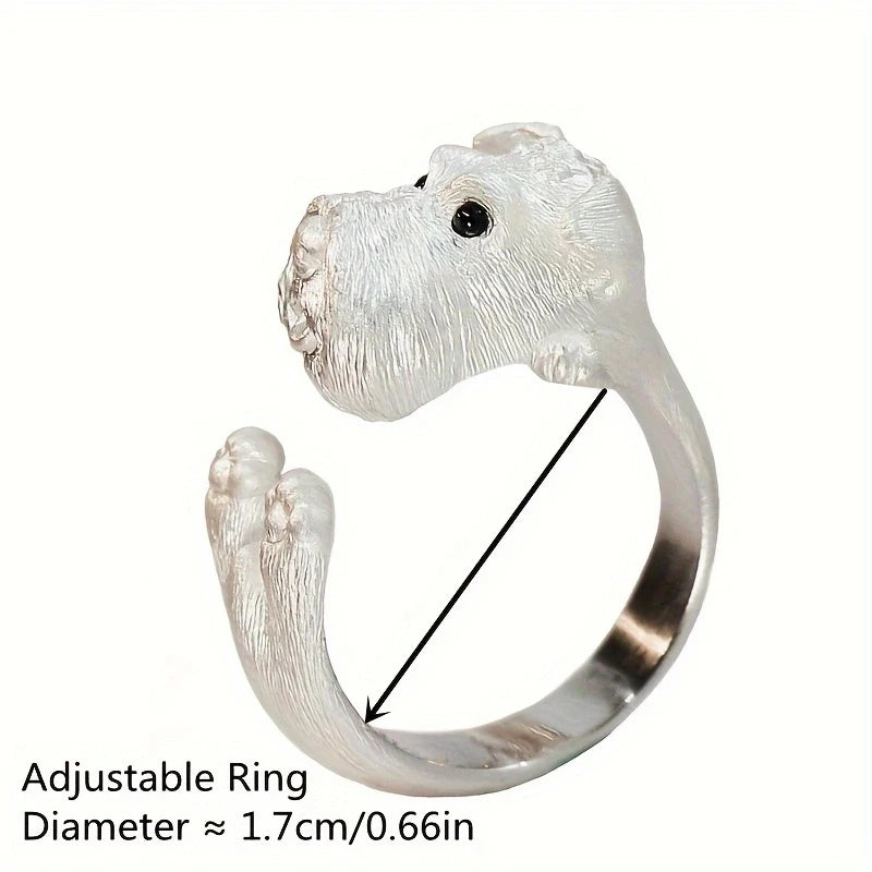 Exquisite Fashionable Silver Color Dog Ring