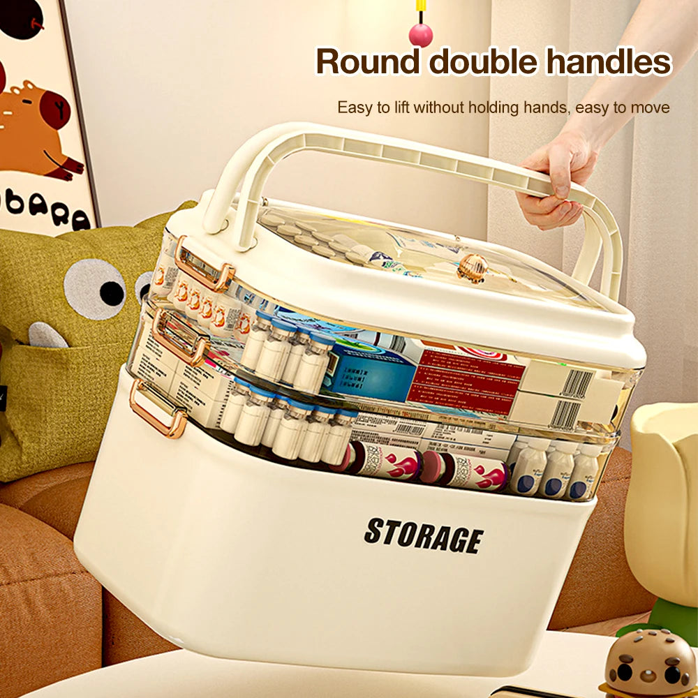 Medicine Storage Box Plastic Multi-Layer Portable.