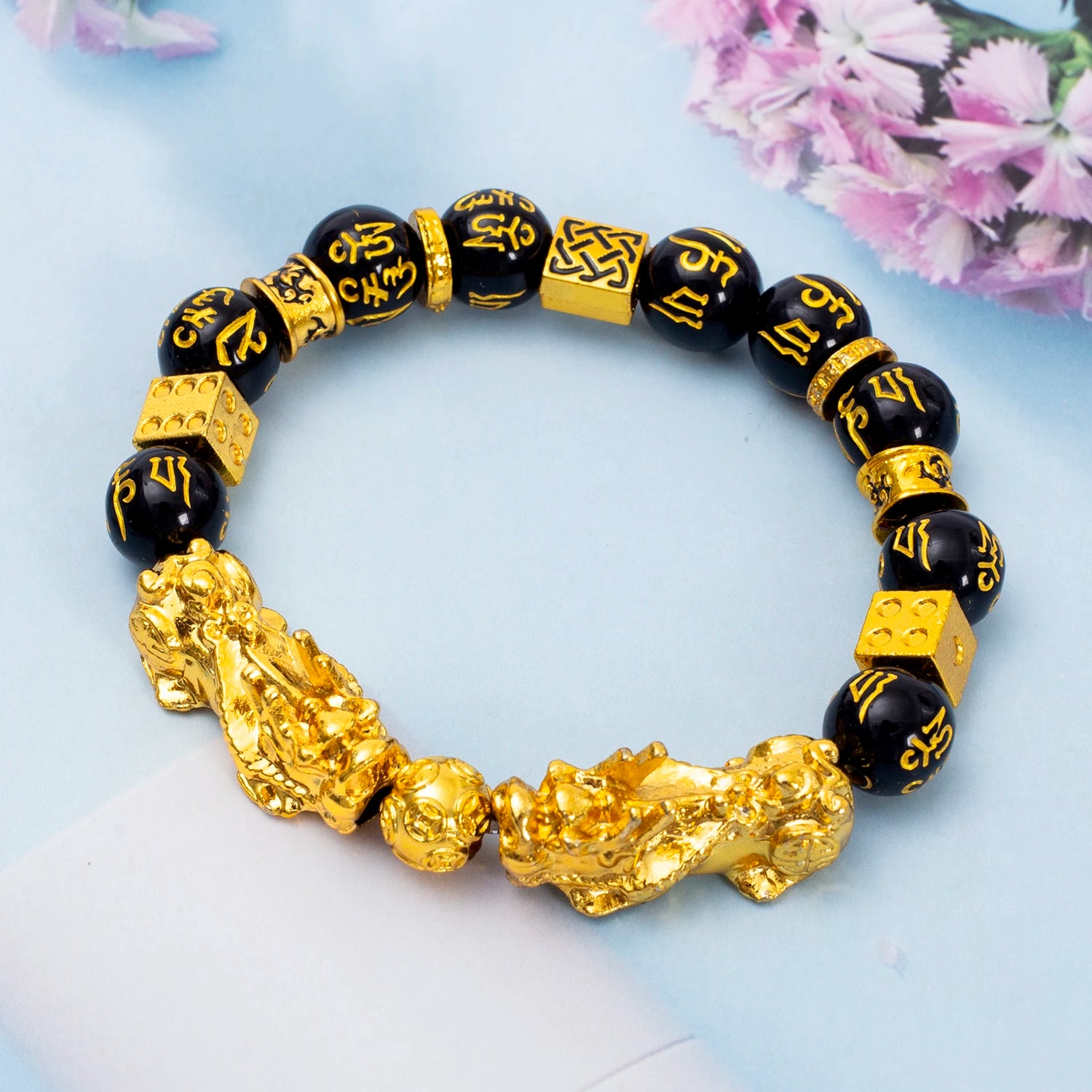 Dragon Bracelets for Men Women 18K Plated Gold