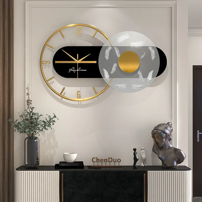 60x36cm Large Wall Clock Modern Design.