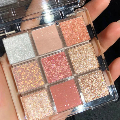 High Quality Matte Eyeshadow Palette Pearlescent Sequins Blush.