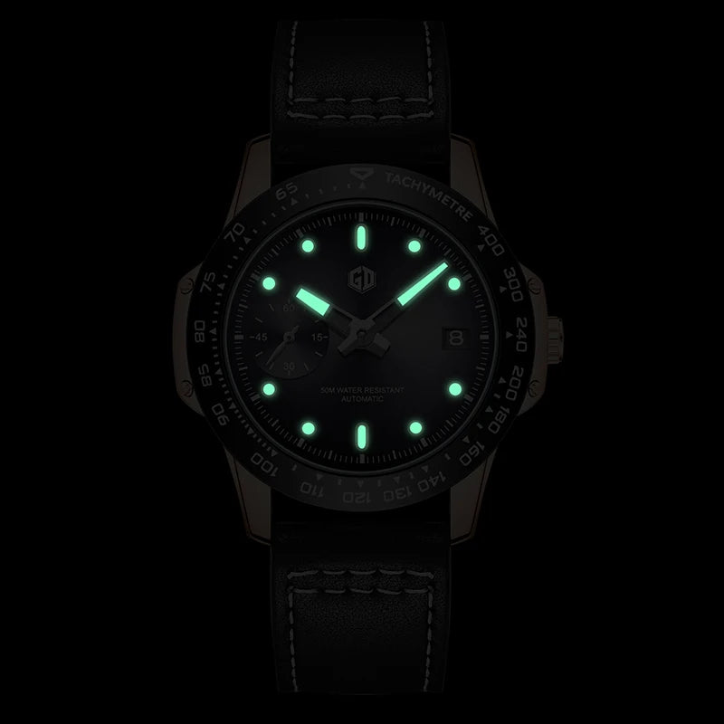 Luxury Man Wristbatch Waterproof Luminous Date Leather