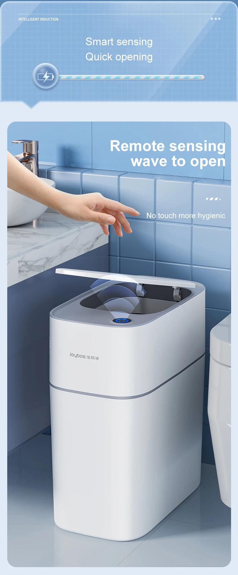 Can Can Home Smart Trash Electronic Trash Trash Induction Automatic Bathroom Can Sensor Intelligent Bagging Induction Joybos