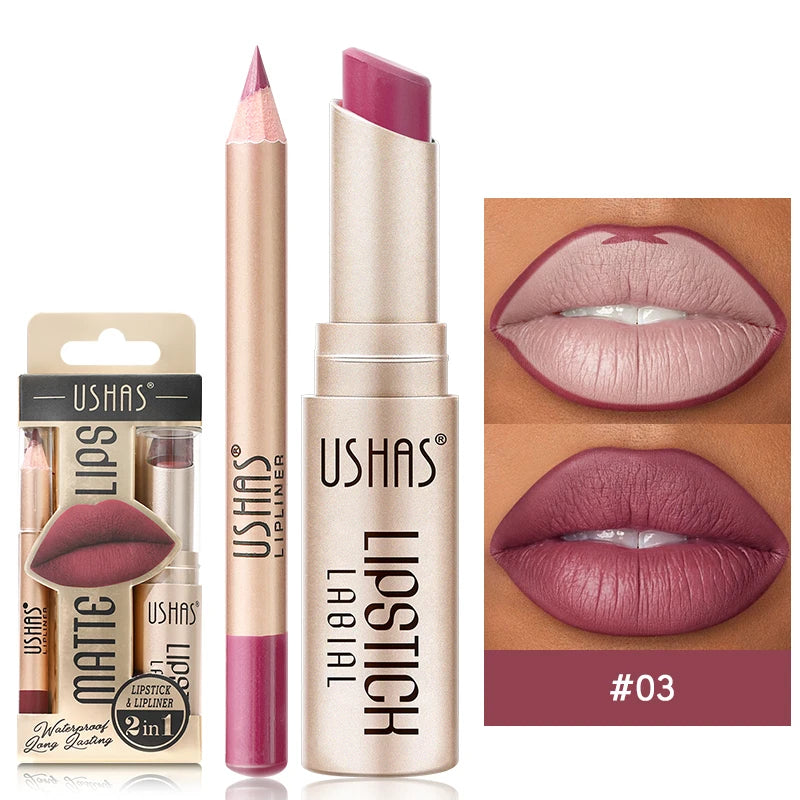 2 In 1 Lipstick Set Makeup Matte.