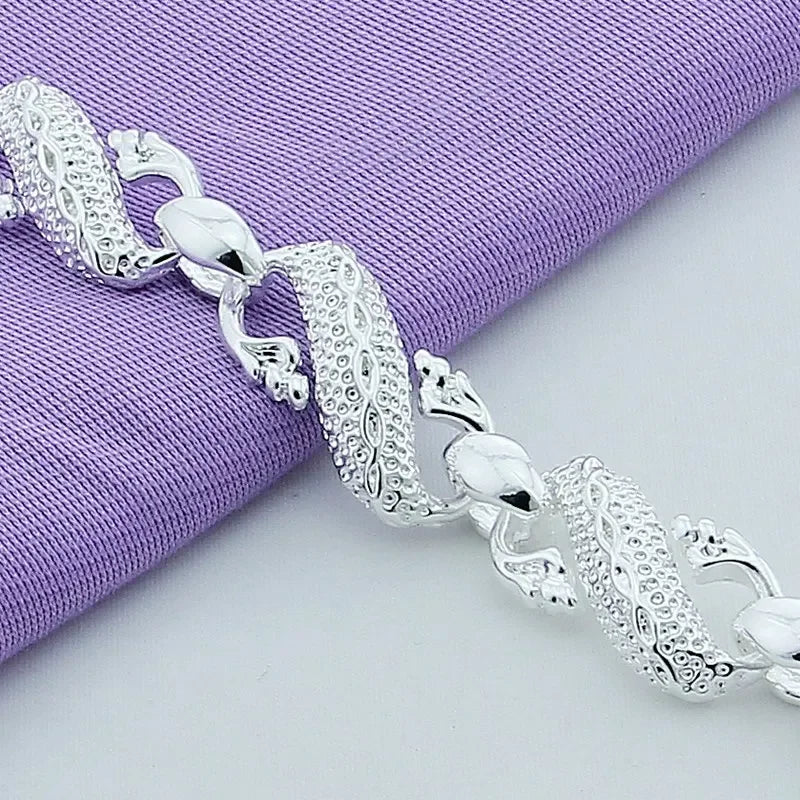 Fine 925 Sterling Silver Charm Bracelets  White.