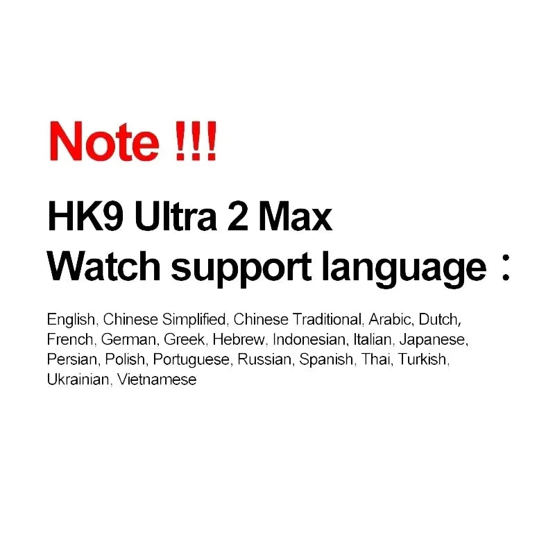 HK9 Ultra 2 Max AMOLED Smart Watch 2GB ROM Photo Album NFC Compass ChatGPT Heartrate BT Call Sport Smartwatch Men Women 2024 New