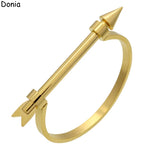 Donia jewelry European and American fashion stainless steel arrow opening titanium steel C-shaped screw bracelet punk bracelet