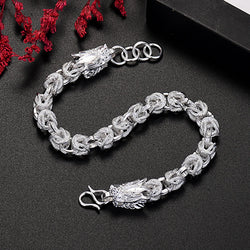 Noble Silver Exquisite Dragon Head Bracelets