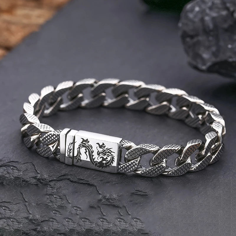 Retro Style Dragon 925 Sterling Silver Bracelet