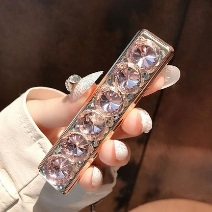 Portable USB rhinestone rechargeable lighter windproof.