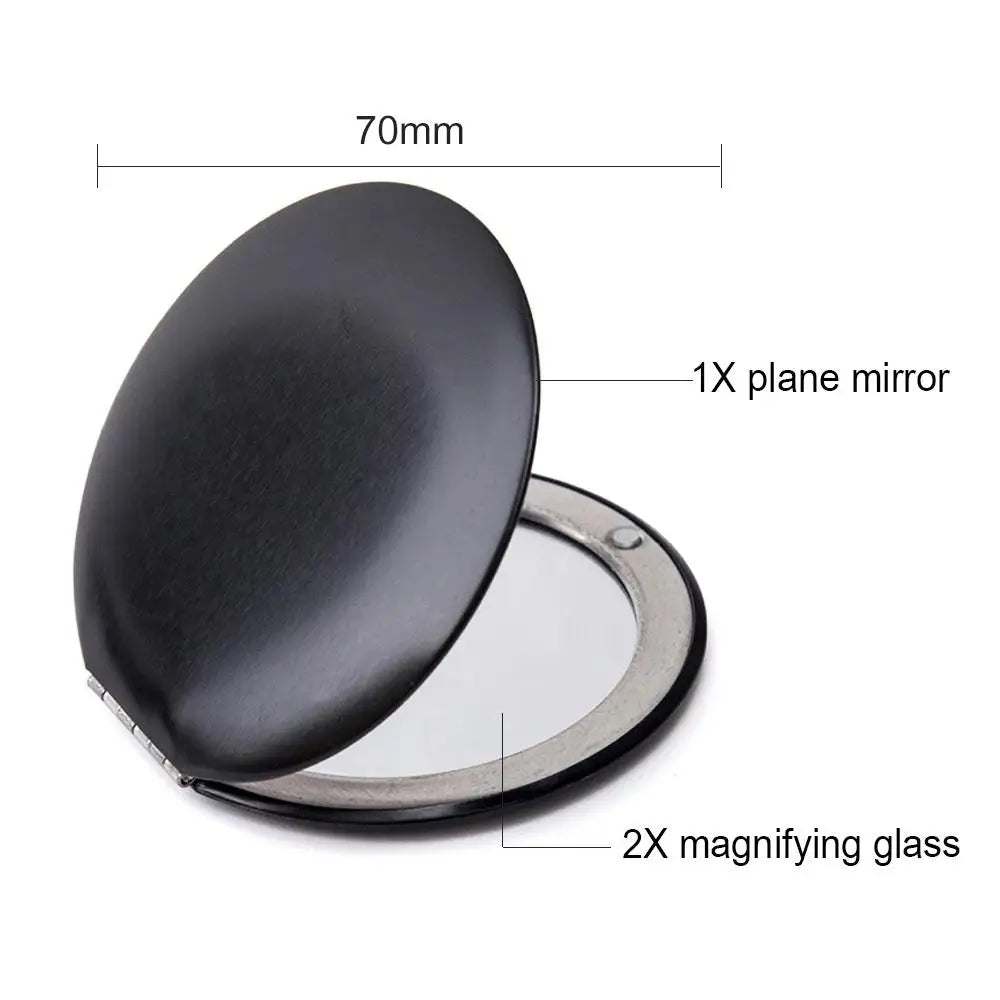 Mini Compact Makeup Mirror Hand Gold Pink Travel Small Pocket Round Foldable Portable Magnifying Vanity Mirrors Make Up Tools