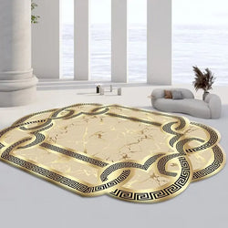 Irregular Gold Carpets for Living Room Home Decoration Bedroom Carpets Non-slip Large Size Luxury Rug Washable Soft Floor Mat