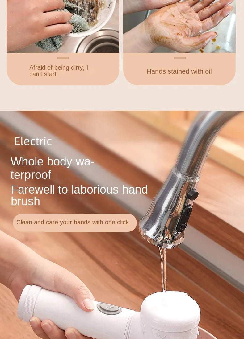 functional Electric Cleaning Brush for Kitchen and Bathroom.